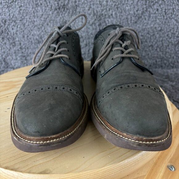 Cole Haan Carver Cap OX II Derby Mens 11 Leather Gray Brogue Oxford Dress Shoe - Picture 3 of 9